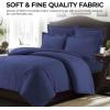 imageTribeca Living King Duvet Cover Set Soft Plain Bed Set Wrinkle Resistant Bedding Microfiber Includes One Duvet Cover and Two Sham Pillowcases Durable Bedding 110 GSM ValenciaWhiteMoonlight Blue