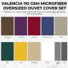 imageTribeca Living King Duvet Cover Set Soft Plain Bed Set Wrinkle Resistant Bedding Microfiber Includes One Duvet Cover and Two Sham Pillowcases Durable Bedding 110 GSM ValenciaWhiteValenciaChocolate