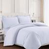 imageTribeca Living King Duvet Cover Set Soft Plain Bed Set Wrinkle Resistant Bedding Microfiber Includes One Duvet Cover and Two Sham Pillowcases Durable Bedding 110 GSM ValenciaWhiteWhite