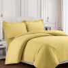 imageTribeca Living King Duvet Cover Set Soft Plain Bed Set Wrinkle Resistant Bedding Microfiber Includes One Duvet Cover and Two Sham Pillowcases Durable Bedding 110 GSM ValenciaWhiteGold