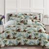 imageTribeca Living Floral Print California King Cotton Comforter Set Oversized Five Piece Bedding Set Includes One Comforter Pillowcase Shams and Two Decorative PillowsParadiseMulticolorMulticolor