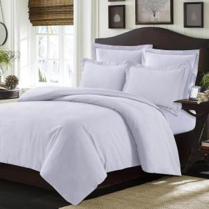 imageTribeca Living King Duvet Cover Set Soft Plain Bed Set Wrinkle Resistant Bedding Microfiber Includes One Duvet Cover and Two Sham Pillowcases Durable Bedding 110 GSM ValenciaWhiteWhite