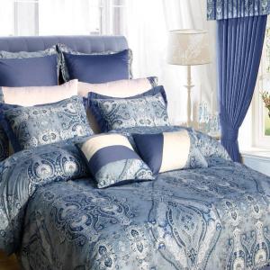 imageTribeca Living Room in A Bag 24 Piece Set Includes Oversized Comforter Shams Bedskirt Curtains Valance Decorative Cushions and Bed Sheets Cal King AtlantisAtlantis