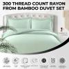 image300 Thread Count Rayon from Bamboo Oversized Duvet Cover Set Queen Green