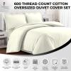 imageTribeca Living Egyptian Cotton King Duvet Cover Set 3pc Oversized Plain Bedding Set Includes King Duvet Cover And Two Sham Pillowcases 600 Thread Count Sky BlueIvory