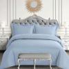imageTribeca Living Egyptian Cotton King Duvet Cover Set 3pc Oversized Plain Bedding Set Includes King Duvet Cover And Two Sham Pillowcases 600 Thread Count Sky BlueSky Blue
