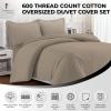 imageTribeca Living Egyptian Cotton King Duvet Cover Set 3pc Oversized Plain Bedding Set Includes King Duvet Cover And Two Sham Pillowcases 600 Thread Count Sky BlueClay