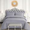 imageTribeca Living Egyptian Cotton King Duvet Cover Set 3pc Oversized Plain Bedding Set Includes King Duvet Cover And Two Sham Pillowcases 600 Thread Count Sky BlueSilver Grey