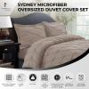 imageTribeca Living King Duvet Cover Set Plain Bed Set Pintuck Microfiber Wrinkle Resistant Three Piece Set Includes One Duvet Cover and Two Sham Pillowcases SydneyTealCashmere