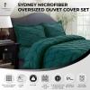 imageTribeca Living King Duvet Cover Set Plain Bed Set Pintuck Microfiber Wrinkle Resistant Three Piece Set Includes One Duvet Cover and Two Sham Pillowcases SydneyTealTeal