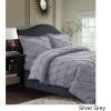 imageTribeca Living King Duvet Cover Set Plain Bed Set Pintuck Microfiber Wrinkle Resistant Three Piece Set Includes One Duvet Cover and Two Sham Pillowcases SydneyTealSilver Grey