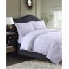 imageTribeca Living King Duvet Cover Set Plain Bed Set Pintuck Microfiber Wrinkle Resistant Three Piece Set Includes One Duvet Cover and Two Sham Pillowcases SydneyTealCashmere