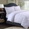 imageTribeca Living King Duvet Cover Set Plain Bed Set Pintuck Microfiber Wrinkle Resistant Three Piece Set Includes One Duvet Cover and Two Sham Pillowcases SydneyTealWhite
