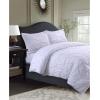 imageTribeca Living King Duvet Cover Set Plain Bed Set Pintuck Microfiber Wrinkle Resistant Three Piece Set Includes One Duvet Cover and Two Sham Pillowcases SydneyTealSilver Grey