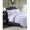 imageTribeca Living King Duvet Cover Set Plain Bed Set Pintuck Microfiber Wrinkle Resistant Three Piece Set Includes One Duvet Cover and Two Sham Pillowcases SydneyTealWhite