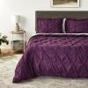 imageTribeca Living King Duvet Cover Set Plain Bed Set Pintuck Microfiber Wrinkle Resistant Three Piece Set Includes One Duvet Cover and Two Sham Pillowcases SydneyTealPurple