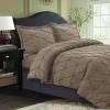imageTribeca Living King Duvet Cover Set Plain Bed Set Pintuck Microfiber Wrinkle Resistant Three Piece Set Includes One Duvet Cover and Two Sham Pillowcases SydneyTealTaupe