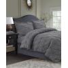 imageTribeca Living King Duvet Cover Set Plain Bed Set Pintuck Microfiber Wrinkle Resistant Three Piece Set Includes One Duvet Cover and Two Sham Pillowcases SydneyTealGray
