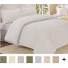 imageTribeca Living TLFLSODSKISB 170 GSM Flannel Solid Duvet Cover Set King Sky BlueSilver Grey