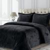 imageTribeca Living VENICEDUVET Venice Velvet Oversized Solid Duvet Set3pieces King BurgundyBlack