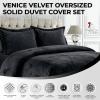 imageTribeca Living VENICEDUVET Venice Velvet Oversized Solid Duvet Set3pieces King BurgundyBurgundy