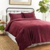 imageTribeca Living VENICEDUVET Venice Velvet Oversized Solid Duvet Set3pieces King BurgundyBurgundy