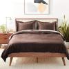 imageTribeca Living VENICEDUVET Venice Velvet Oversized Solid Duvet Set3pieces King BurgundyChocolate