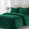 imageTribeca Living VENICEDUVET Venice Velvet Oversized Solid Duvet Set3pieces King BurgundyEmerald Green