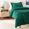 imageTribeca Living VENICEDUVET Venice Velvet Oversized Solid Duvet Set3pieces King BurgundyEmerald Green