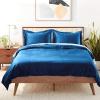 imageTribeca Living VENICEDUVET Venice Velvet Oversized Solid Duvet Set3pieces King BurgundyNavy Blue