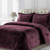imageTribeca Living VENICEDUVET Venice Velvet Oversized Solid Duvet Set3pieces King BurgundyPlum