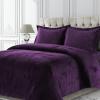 imageTribeca Living VENICEDUVET Venice Velvet Oversized Solid Duvet Set3pieces King BurgundyPurple