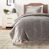 imageTribeca Living VENICEDUVET Venice Velvet Oversized Solid Duvet Set3pieces King BurgundySmoke Grey