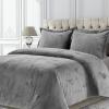 imageTribeca Living VENICEDUVET Venice Velvet Oversized Solid Duvet Set3pieces King BurgundySmoke Grey