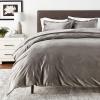imageTribeca Living VENICEDUVET Venice Velvet Oversized Solid Duvet Set3pieces King BurgundySmoke Grey