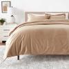 imageTribeca Living VENICEDUVET Venice Velvet Oversized Solid Duvet Set3pieces King BurgundyTaupe
