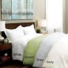 imageTribeca Living Cotton King Duvet Cover Set Oversized Includes One Plain Duvet Cover and Two Sham Pillowcases 350 Thread Count 100 Cotton PercaleWhiteLavender