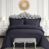 imageTribeca Living Egyptian Cotton King Duvet Cover Set 3pc Oversized Plain Bedding Set Includes King Duvet Cover And Two Sham Pillowcases 600 Thread Count Steel