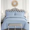 imageTribeca Living Egyptian Cotton King Duvet Cover Set 3pc Oversized Plain Bedding Set Includes King Duvet Cover And Two Sham Pillowcases 600 Thread Count Sky BlueSky Blue