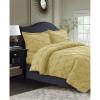 imageTribeca Living King Duvet Cover Set Plain Bed Set Pintuck Microfiber Wrinkle Resistant Three Piece Set Includes One Duvet Cover and Two Sham Pillowcases SydneyTealGold