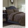 imageTribeca Living King Duvet Cover Set Plain Bed Set Pintuck Microfiber Wrinkle Resistant Three Piece Set Includes One Duvet Cover and Two Sham Pillowcases SydneyTealChocolate