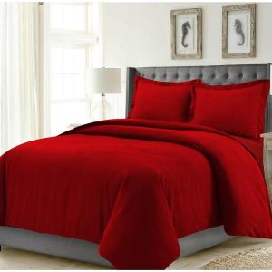 imageTribeca Living MADRDUVETKISK Madrid Tropical Rainforest Oversized Duvet Set King Sky BlueChili Pepper Red