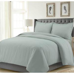 imageTribeca Living MADRDUVETKISK Madrid Tropical Rainforest Oversized Duvet Set King Sky BlueSage Green