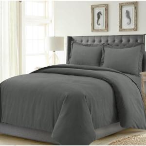 imageTribeca Living MADRDUVETKISK Madrid Tropical Rainforest Oversized Duvet Set King Sky BlueSteel Grey
