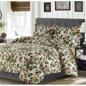imageTribeca Living MADRDUVETKISK Madrid Tropical Rainforest Oversized Duvet Set King Sky BlueTropical Garden Multi