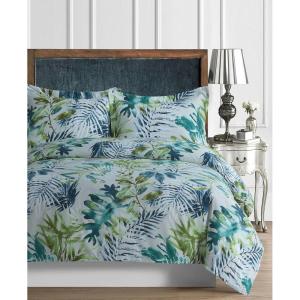 imageTribeca Living MADRDUVETKISK Madrid Tropical Rainforest Oversized Duvet Set King Sky BlueTropical Rainforest Multi