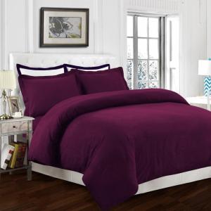 imageTribeca Living TLFLSODSKISB 170 GSM Flannel Solid Duvet Cover Set King Sky BluePurple