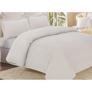 imageTribeca Living TLFLSODSKISB 170 GSM Flannel Solid Duvet Cover Set King Sky BlueSilver Grey