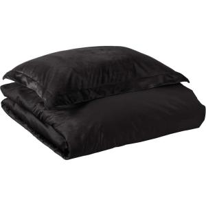 imageTribeca Living VENICEDUVET Venice Velvet Oversized Solid Duvet Set3pieces King BurgundyBlack