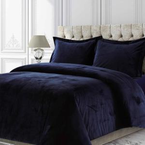 imageTribeca Living VENICEDUVET Venice Velvet Oversized Solid Duvet Set3pieces King BurgundyBlue